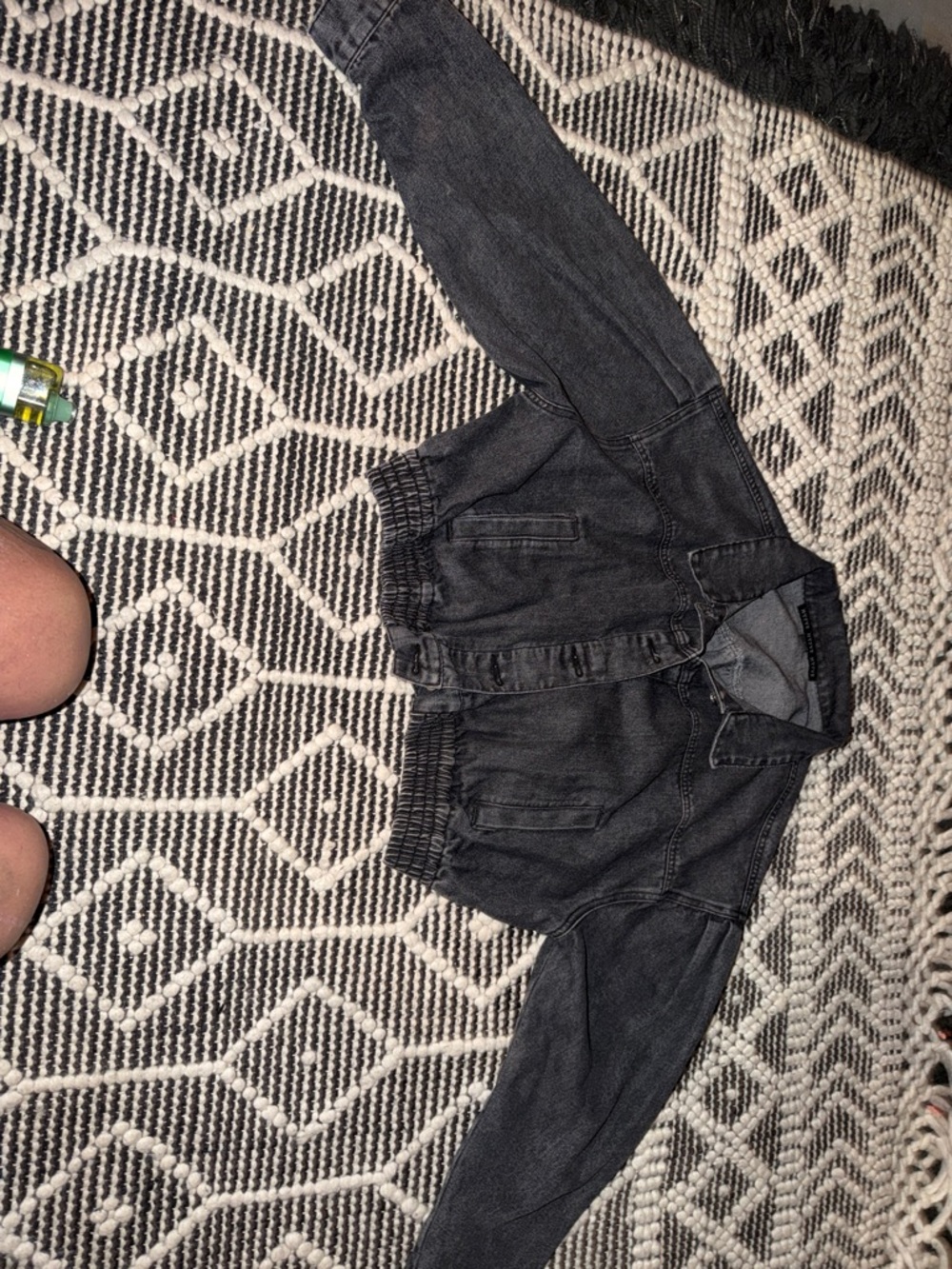 HYFVE Black Cropped Denim Jacket